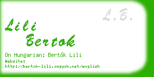 lili bertok business card